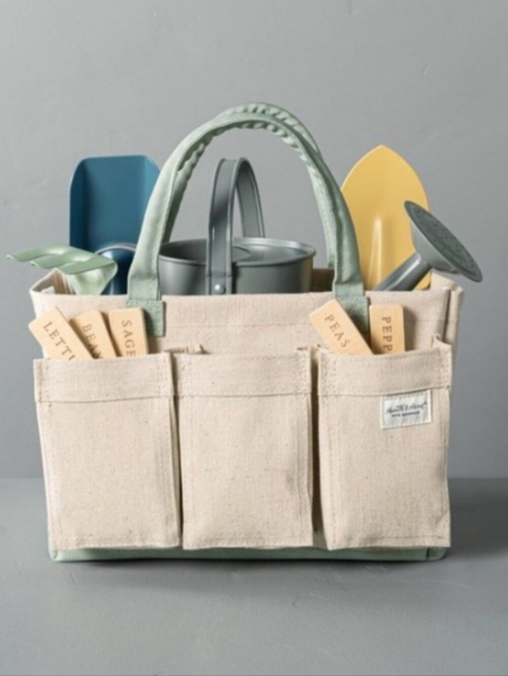 NWT Hearth & Hand Kids Canvas Gardening Tool Tote with Tools